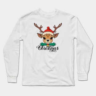 Cute Christmas Deer Long Sleeve T-Shirt